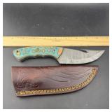 Mhs Cutlery Damascus Steel Gut Hook Knife