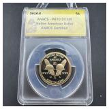 2016-s Native American Dollar Anacs Pr70 Dcam