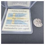 Swedish Empire Riga Livonia 1 Solidus Schilling