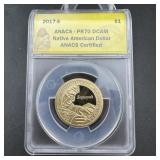 2017-s Native American Dollar Anacs Pr70 Dcam