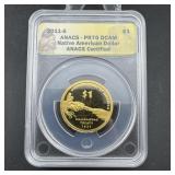 2011-s Native American Dollar Anacs Pr70 Dcam