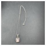 Sterling Silver Mother Of Pearl Necklace A 925 6.2