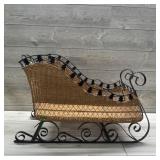 Wicker & Metal Decorative Sleigh
