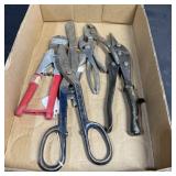 Misc. Tool Lot - Snips, Pliers, Small Bolt Cutter