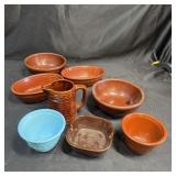 Usa Pottery, Small Bowls , Pitchers Assortment Lot