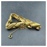 Monet Leaf Link Bracelet With Safety Chain