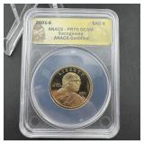 2001-s Sacagawea Dollar Anacs Pr70 Dcam