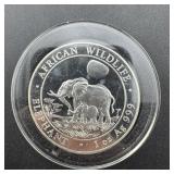 Elephant 1 Oz .999 Silver Round