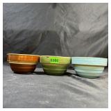 (3) Vintage Usa Crock Serving Bowls