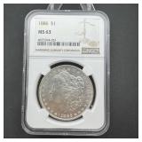 1886 Morgan Silver Dollar Ngc Ms63