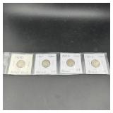 (4) Mercury Silver Dime Lot 1926, 1927, 1935-d, An