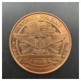 Copper Round Washington Quarter Design