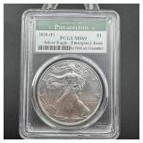 2020-(p) Silver Eagle Emergency Issue Pcgs Ms69