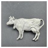 Seagull Pewter Cow Pin Brooch