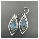 Napier Blue Topaz Colored Dangle Earrings