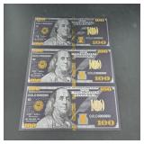 Black $100 Gold Foil Notes