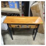 Wood Accent Table With Drawer