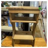 Wood Side Table With Shelves