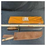 Lmk Custom Bowie Knife With Wood Handle & Sheath,