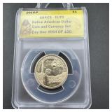 2019-p Native American Dollar Anacs Eu70