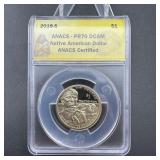 2018-s Native American Dollar Anacs Pr70 Dcam