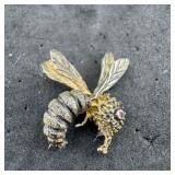 Sterling Silver Bee Pin; Marked Sterling; 3.1 Gram