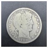 1900-o Barber Silver Half Dollar