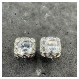 Sterling Silver Cz Earrings; Marked 925 Cz; 2.9 Gr