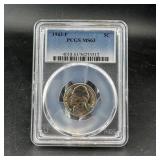 1943-p Jefferson Nickel Pcgs Ms63