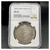 1878 7/8tf Strong Morgan Silver Dollar Ngc Ms62
