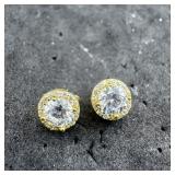 Sterling Silver Cz Earrings; Marked 925; 1.4 Grams