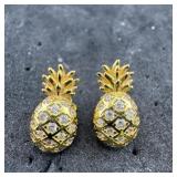 Sterling Silver Pineapple Earrings; Marked 925; 2.