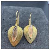 Sterling Silver Gold Vermeil Citrine Earrings; Mar