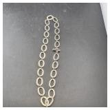 Sterling Silver Link Necklace; Marked 925; 26.7 Gr