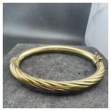 Sterling Silver Gold Vermeil Hinged Bangle Bracele