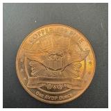 1 Oz .999 Copper Round