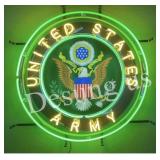Us Army Real Glass Neon Lighted Sign Âï¿½ 24" X 20