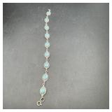 Sterling Silver Turquoise Bracelet; Marked 925; 11