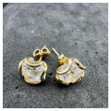 Cz Sterling Silver Earrings; Marked 925; 2.5 Grams