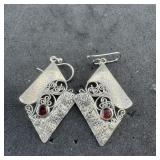 Or Sterling Silver Earrings; Marked 925 Or; 5.4 Gr