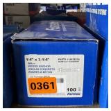 Box of (100) Fastenal WA++ 1/4" x 3-1/4" Wedge A