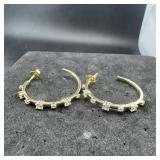Sterling Silver Hoop Earrings; Marked 925; 3.4 Gra