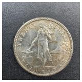 1944-d Philippines 50 Centavos Silver Coin