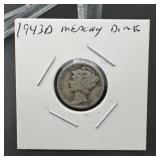1943-d Mercury Silver Dime