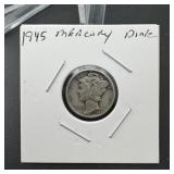 1945 Mercury Silver Dime