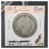 1907-d Barber Silver Half Dollar