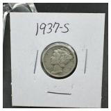 1937-s Mercury Silver Dime