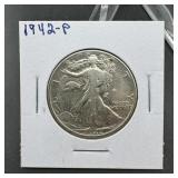 1942 Walking Liberty Silver Half Dollar
