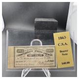 1863 $40 CSA Bearer Note