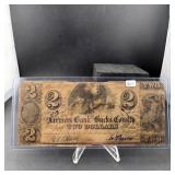 Obsolete Farmers Bank Bucks County $2 Note